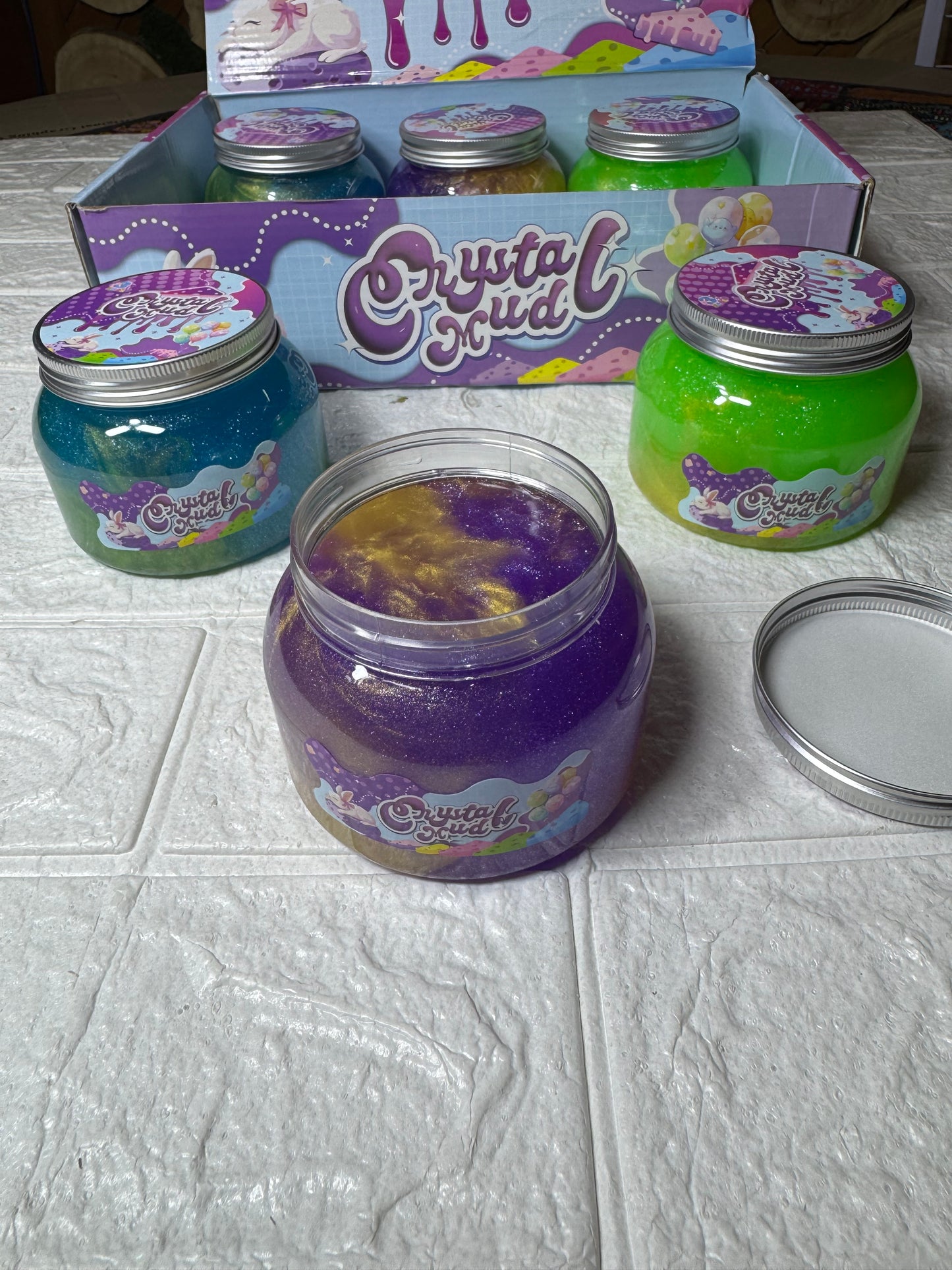 Crystal Cloud Glitter Slime Jar