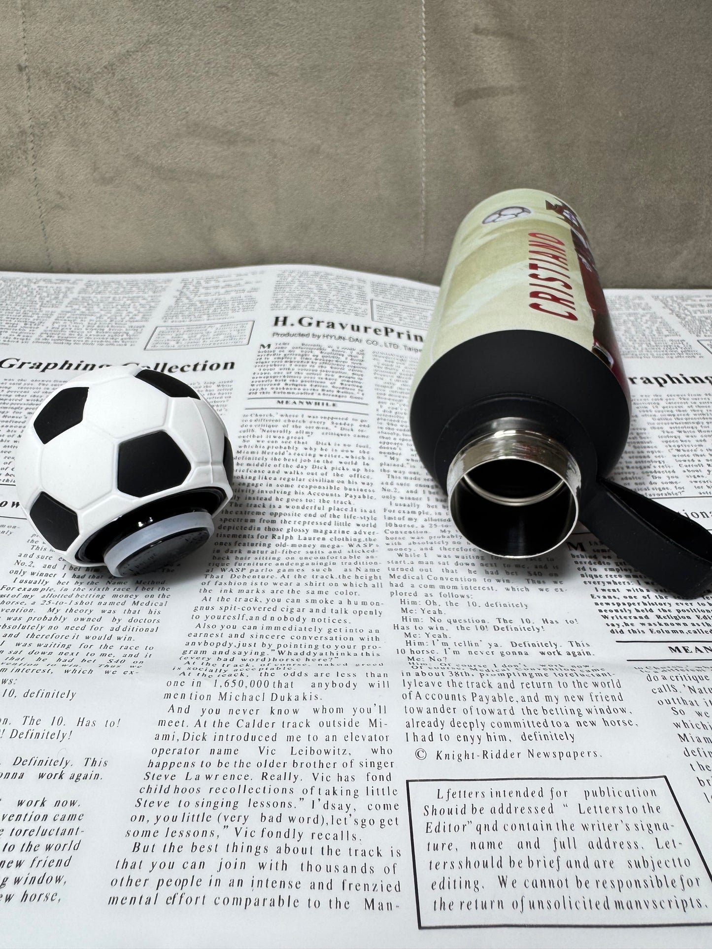 Football Characters Metal Water Bottle