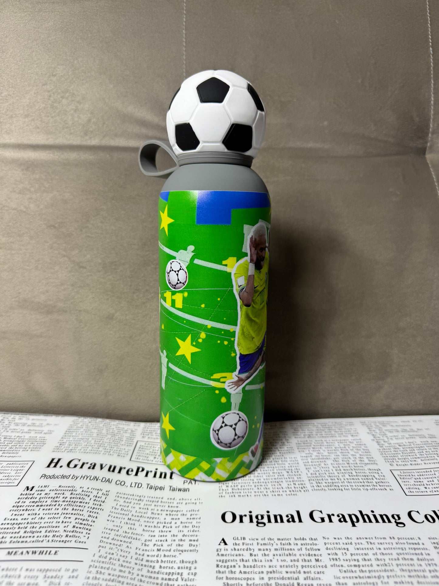 Football Characters Metal Water Bottle