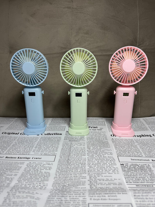 5 Speed Rechargeable USB Fan, High Speed Portable Hanging Foldable Fan with Digital Display