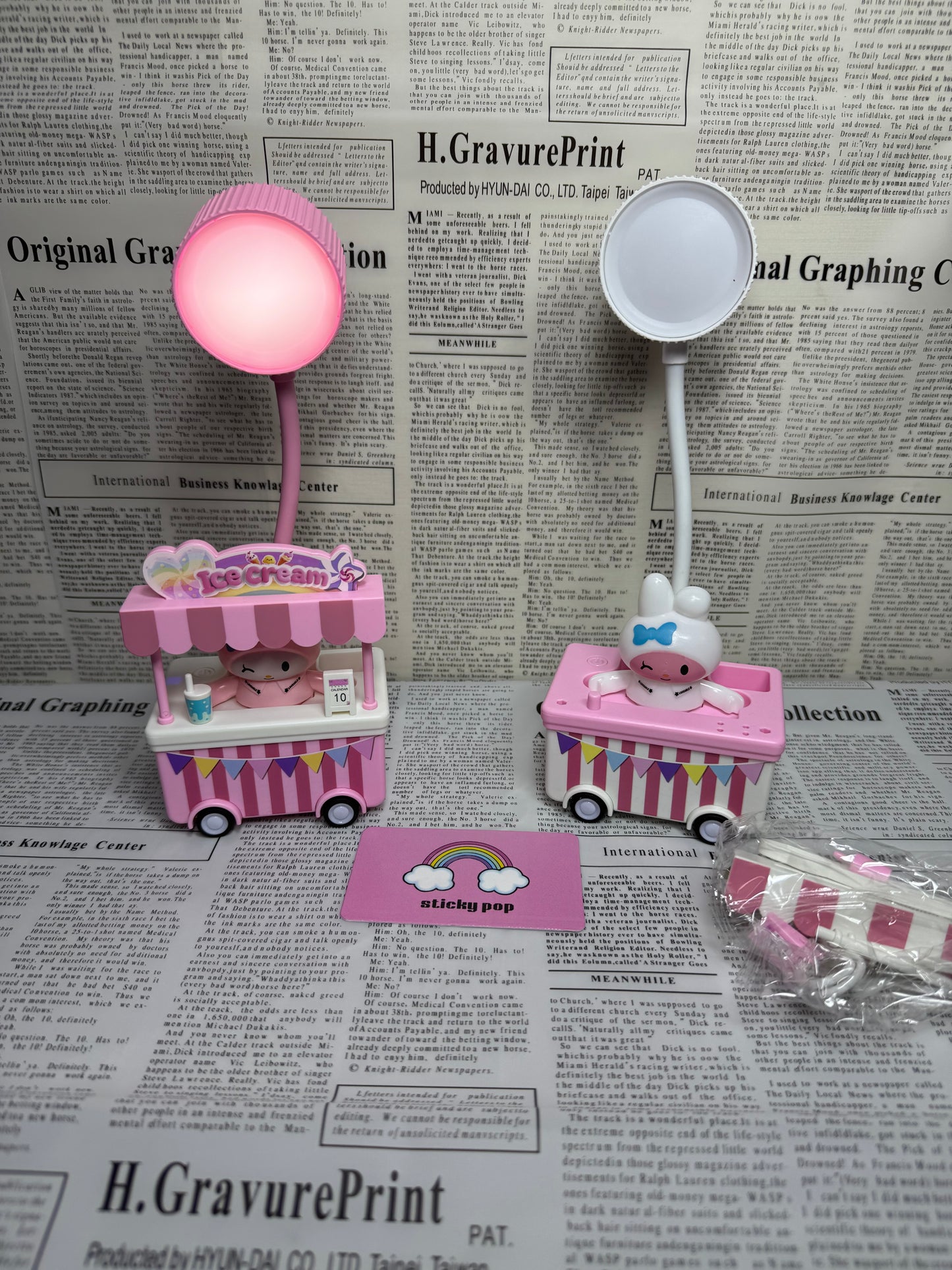 Kawaii Ice-Cream Cart LED Night Desk Lamp