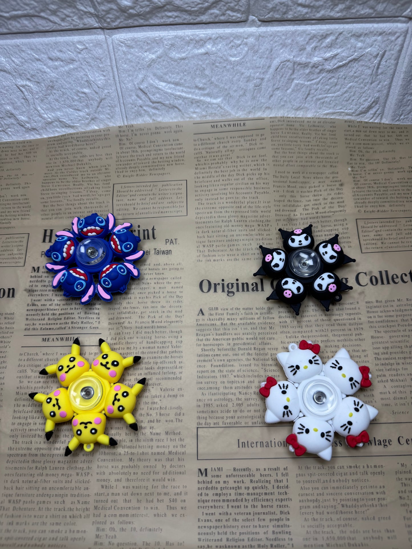Kuromi |Stitch | Pikachu |Hello Kitty |Spinner