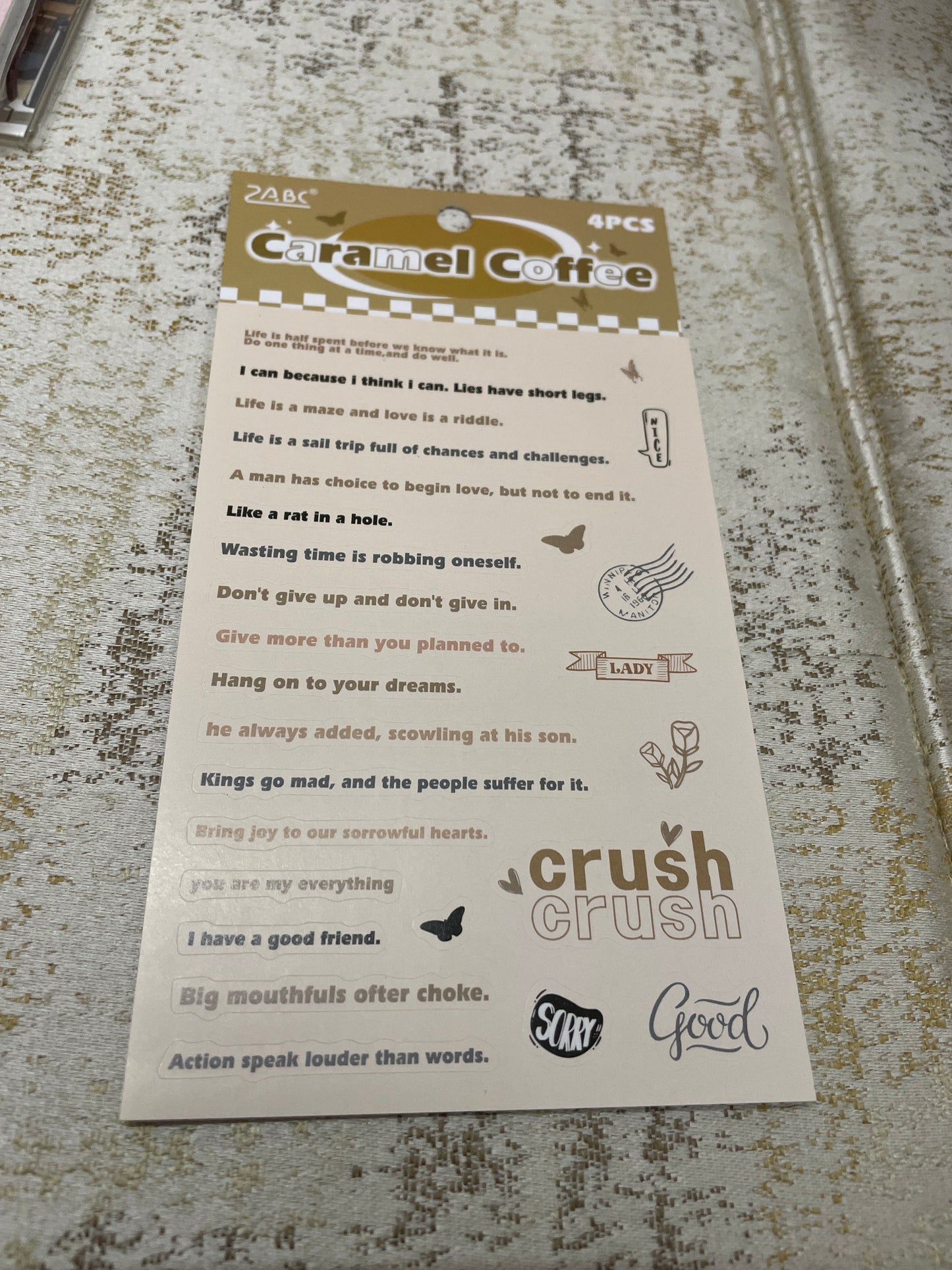 Caramel Coffee Sticker Sheets
