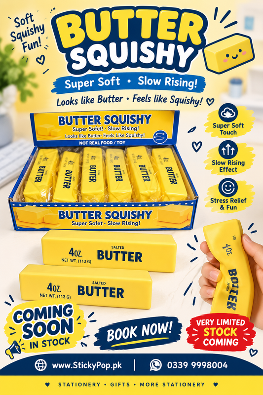 Butter Squishy Toy | Soft Slow Rising | Stress Relief & Sensory Toy