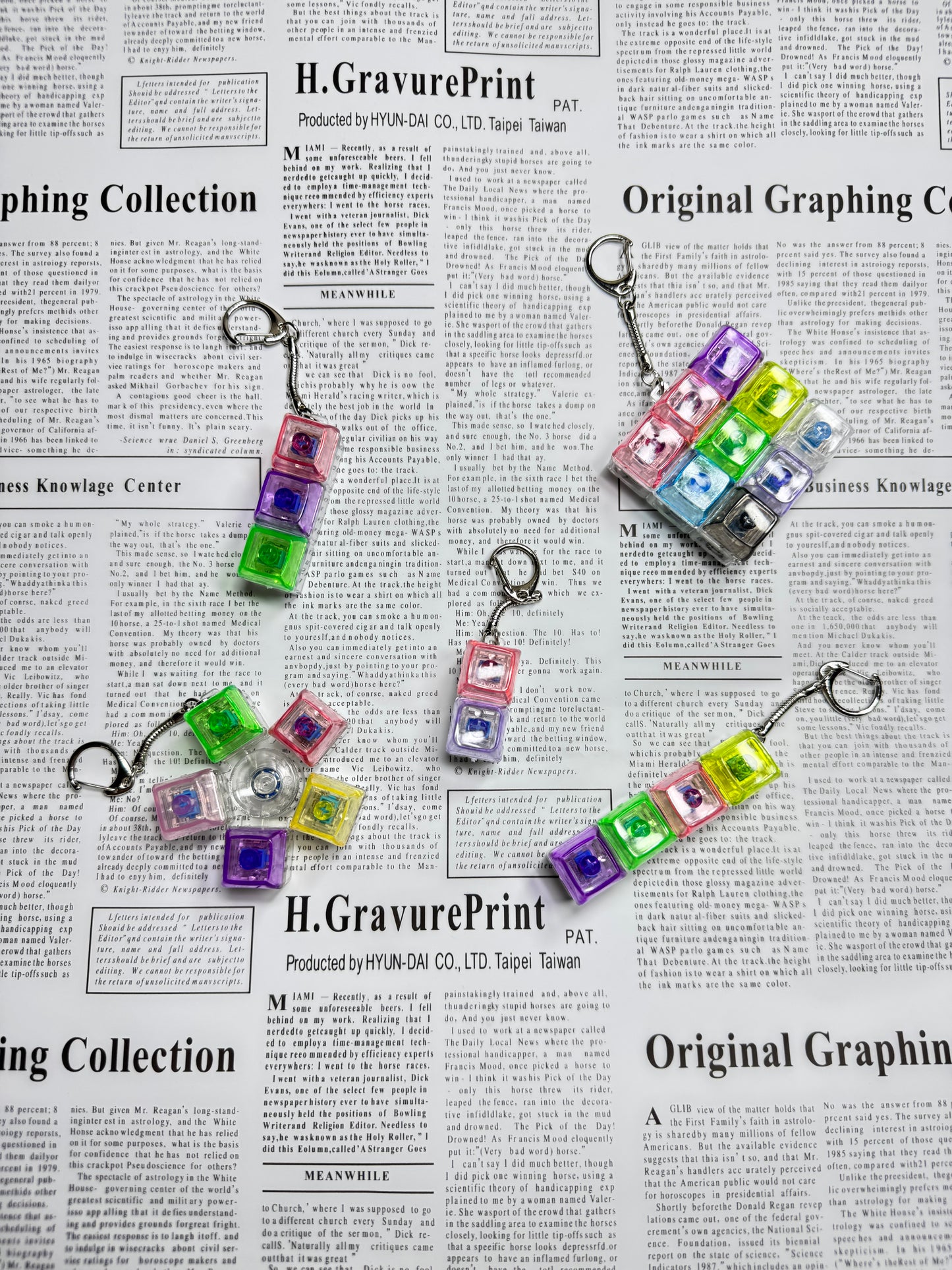 LED Light Keyboard Keychain Fidget Toy Clickable Button | Spinner