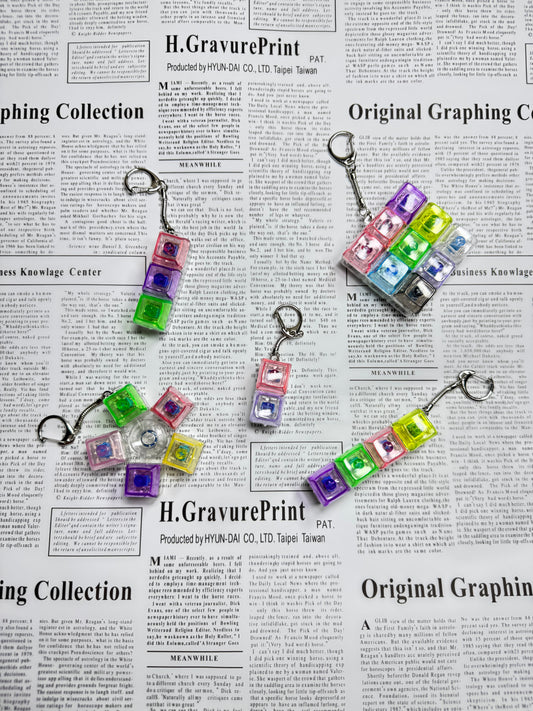 LED Light Keyboard Keychain Fidget Toy Clickable Button | Spinner