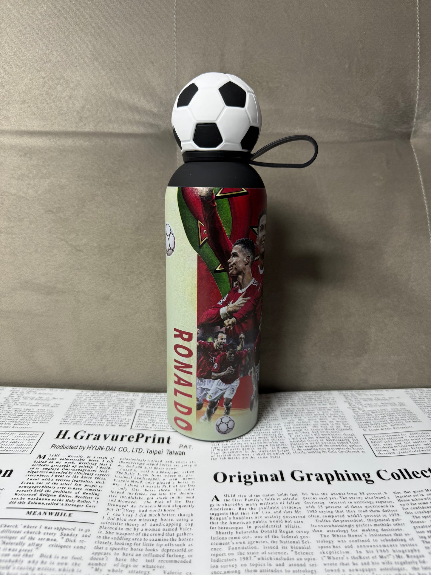 Football Characters Metal Water Bottle