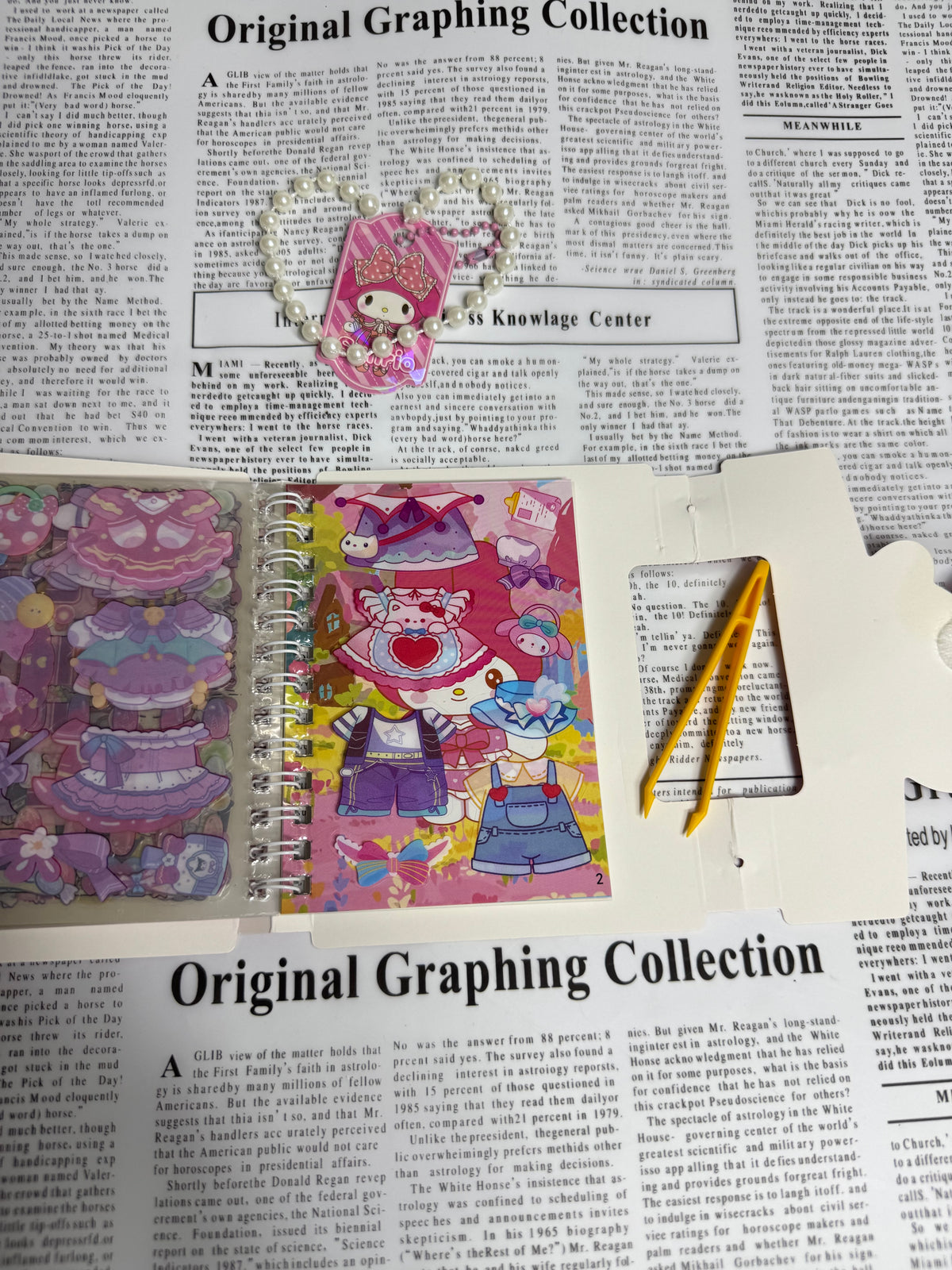 Kuromi Nail Art & Sticker Activity book & Paw Squishy 🐾