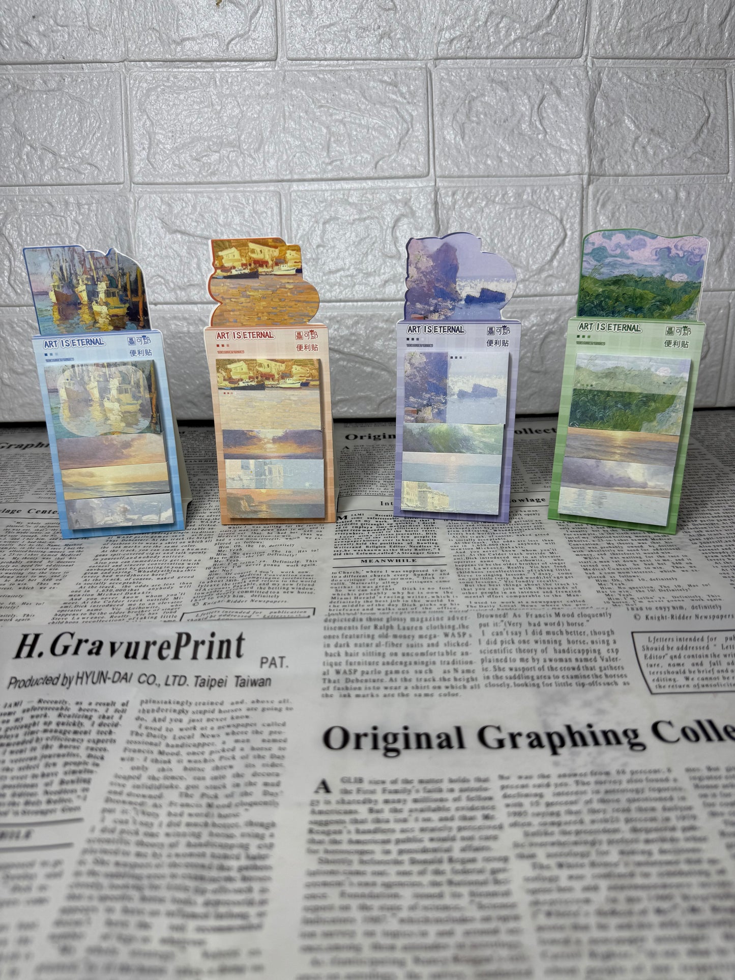 Art Is Eternal Aesthetic Sticky Notes Set | Vintage Painting Memo Pads