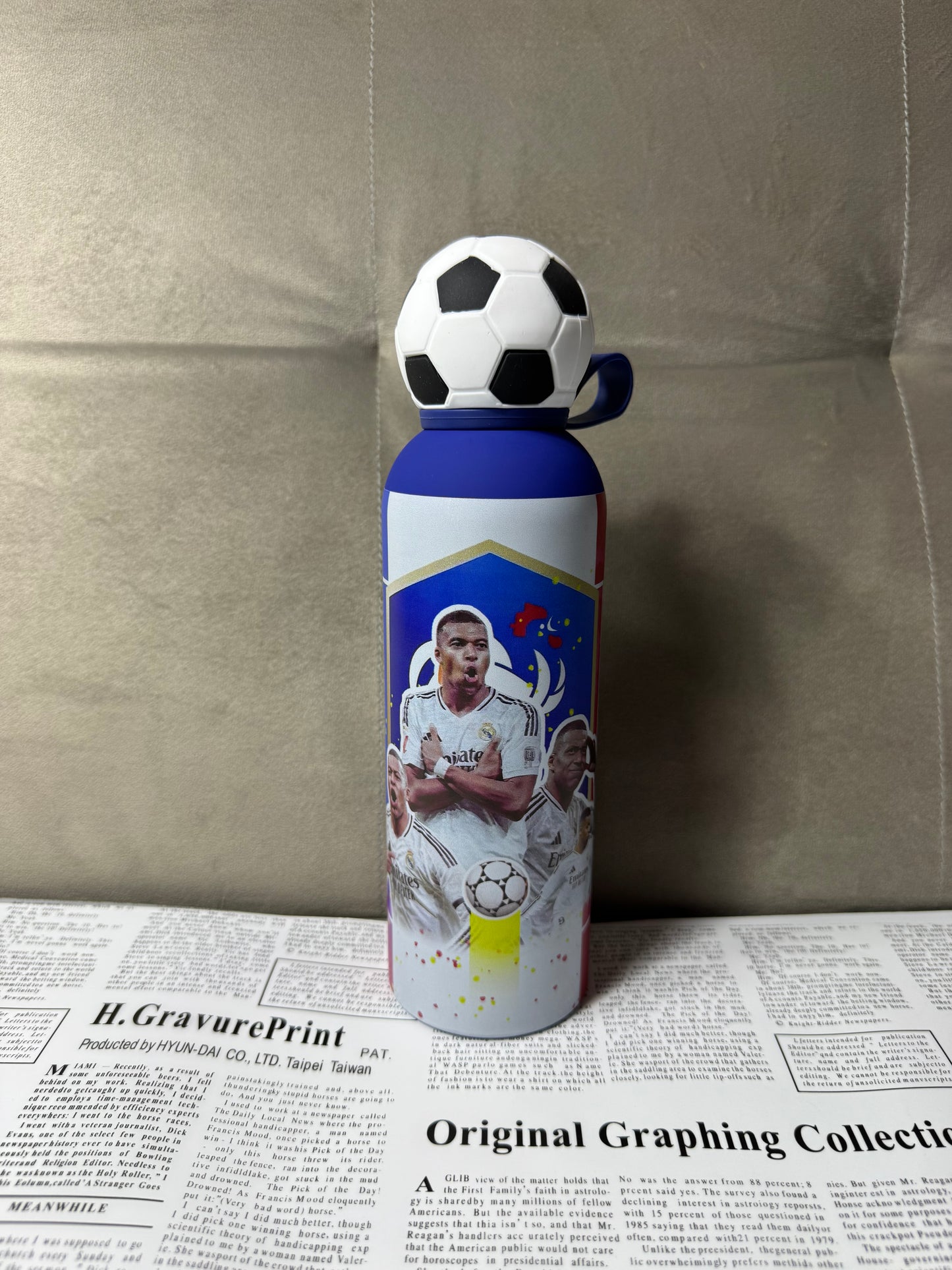 Football Characters Metal Water Bottle
