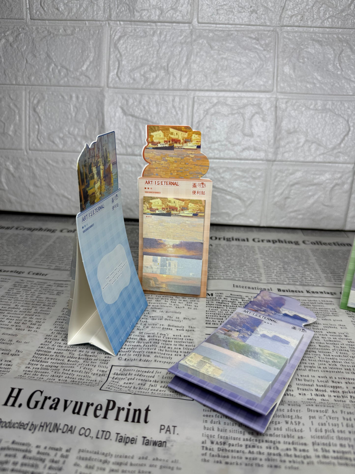 Art Is Eternal Aesthetic Sticky Notes Set | Vintage Painting Memo Pads