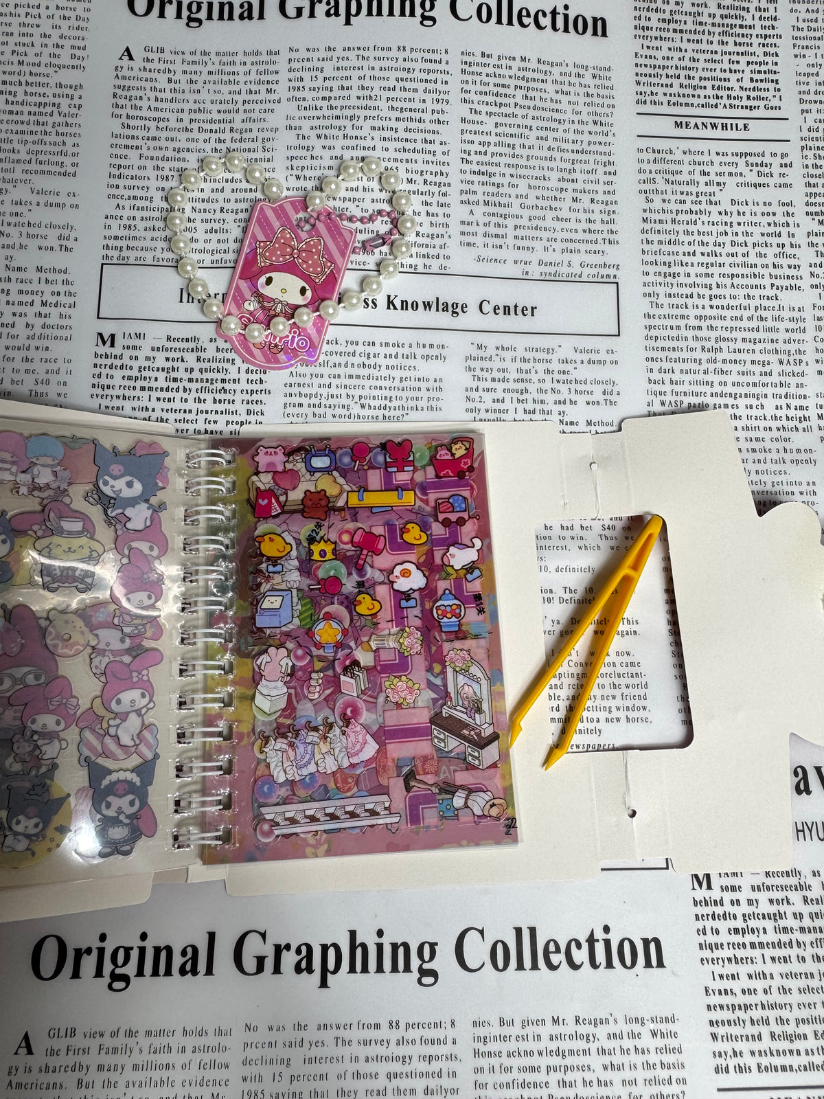 Kuromi Nail Art & Sticker Activity book & Paw Squishy 🐾