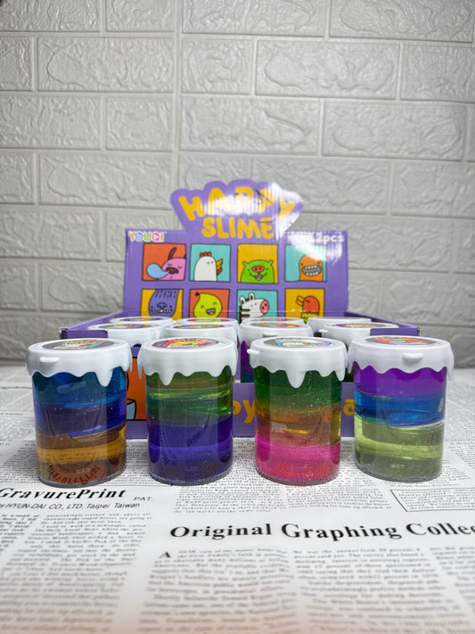 Happy Rainbow Glitter Slime