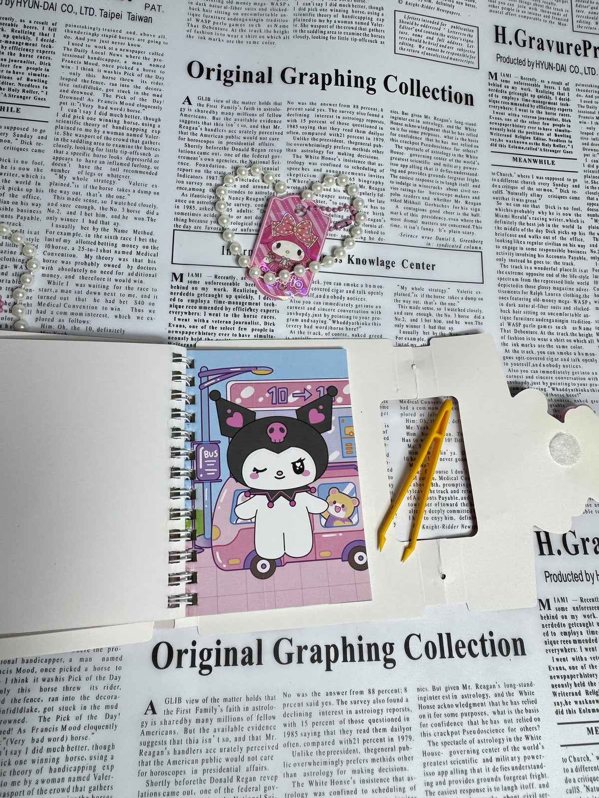 Kuromi Nail Art & Sticker Activity book & Paw Squishy 🐾