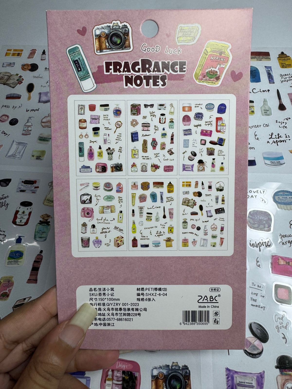 Fragrance note Makeup stickers
