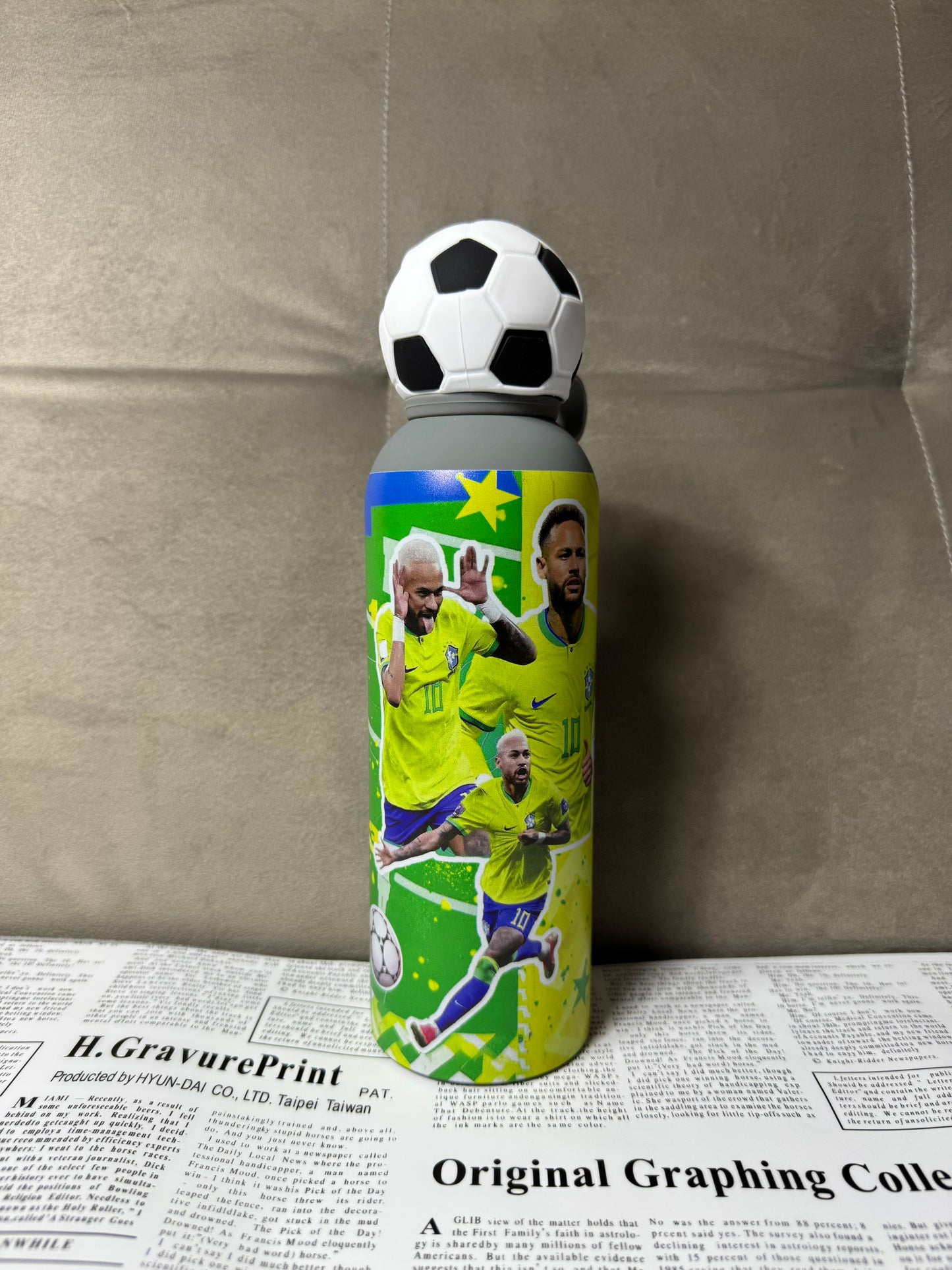 Football Characters Metal Water Bottle