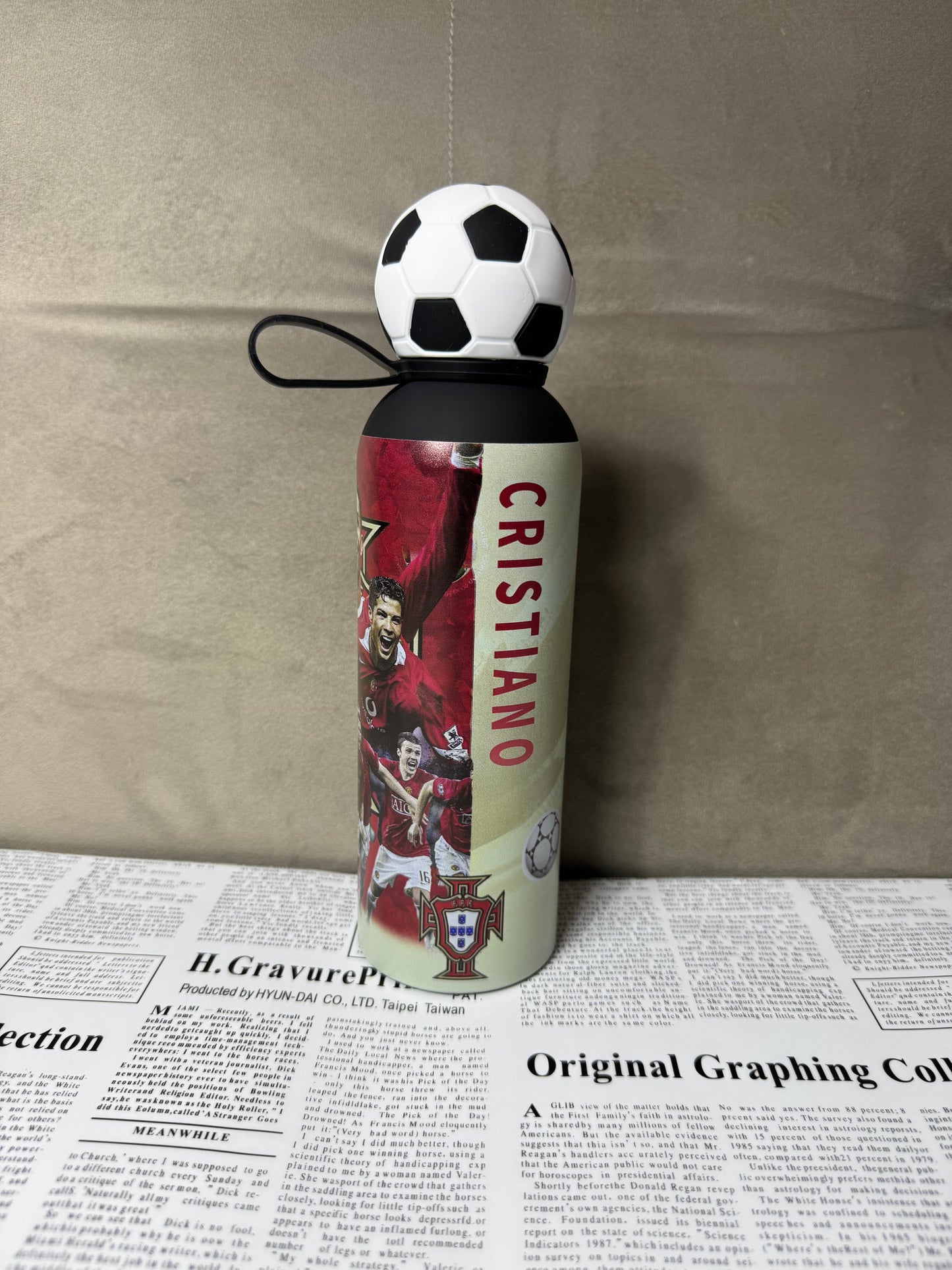 Football Characters Metal Water Bottle