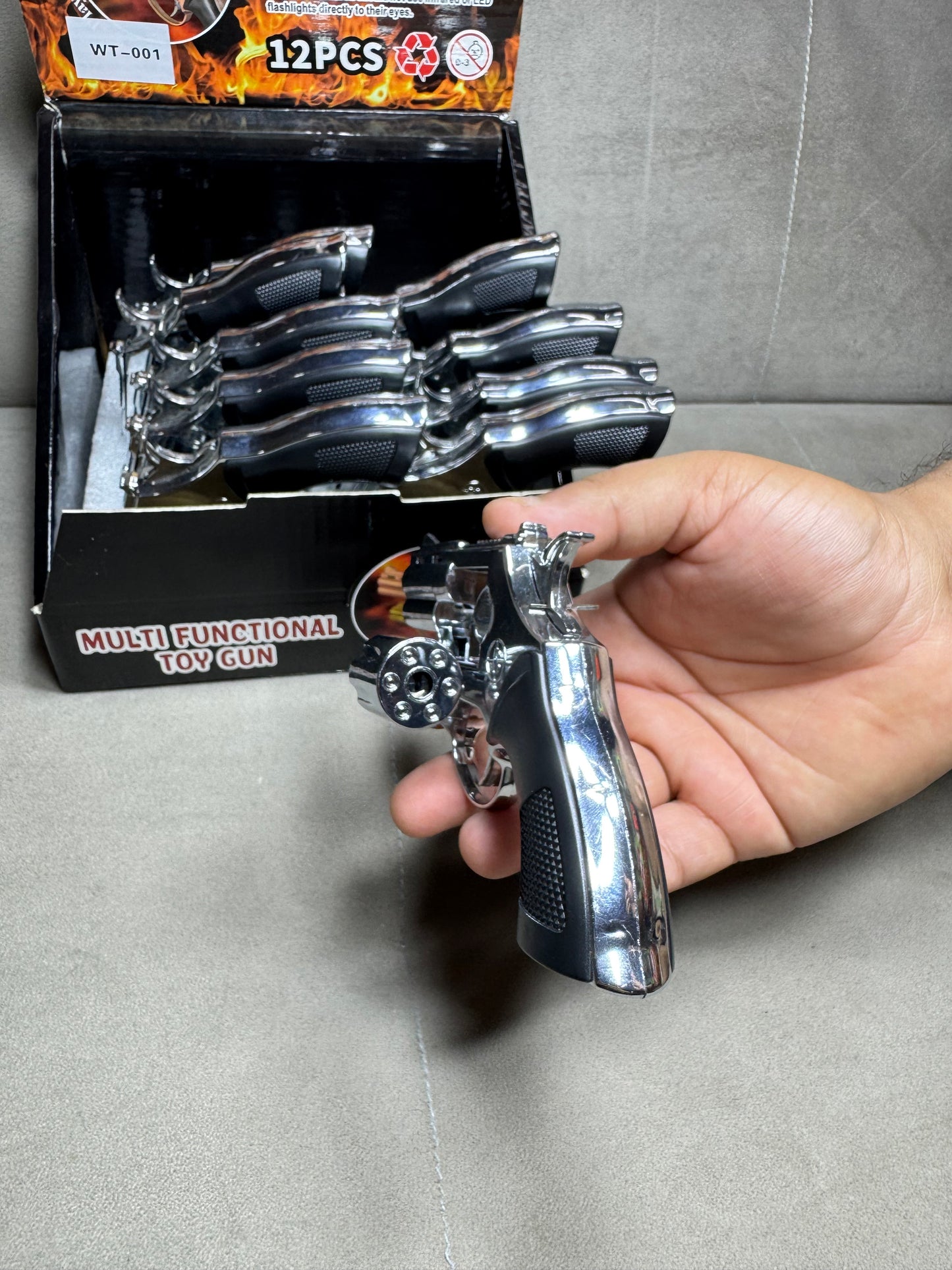 Toy laser, flashlight Revolver gun keychain