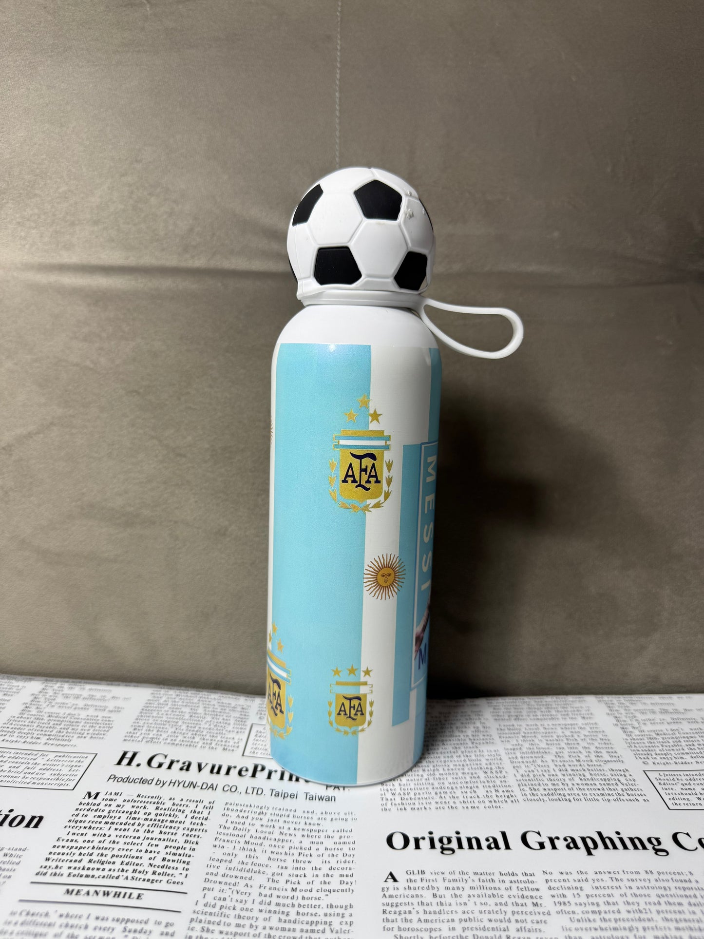 Football Characters Metal Water Bottle