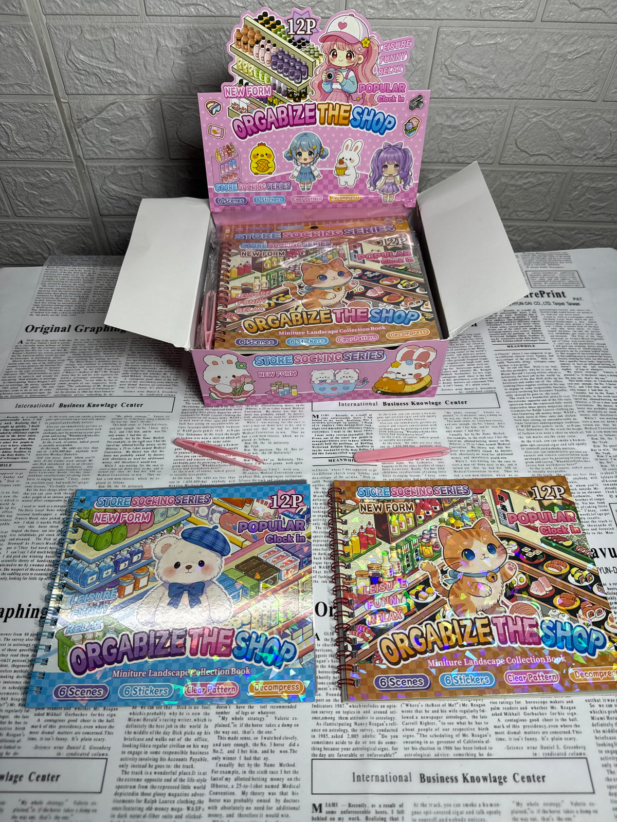 Organize The Shop Sticker Book 6 Scenes & 6 Stickers