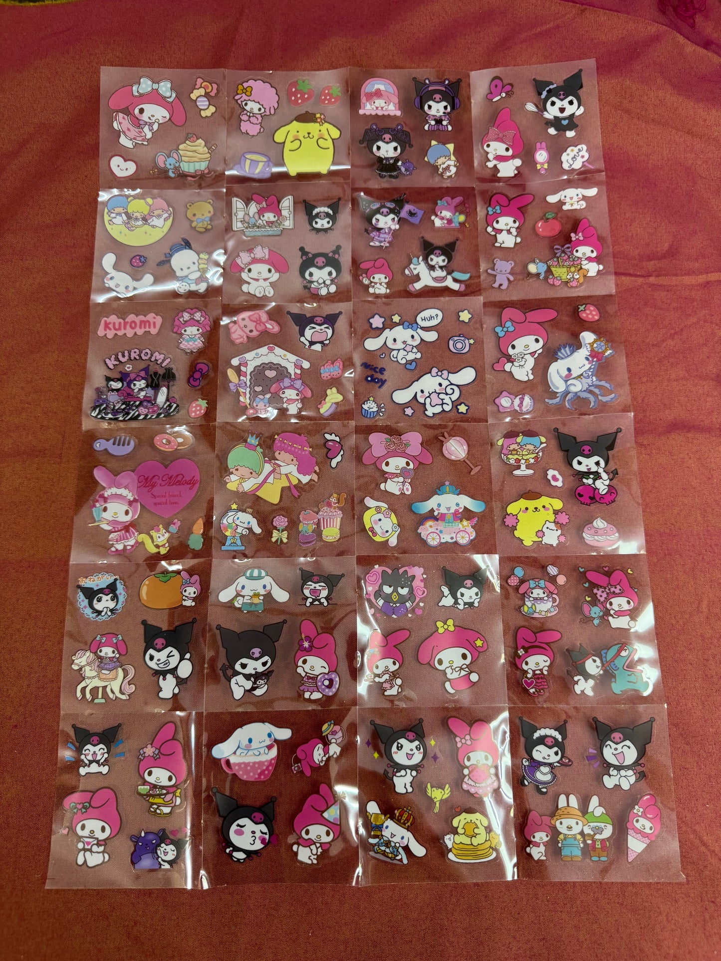 Sanrio Family 4 Sticker Sheets in 1 box