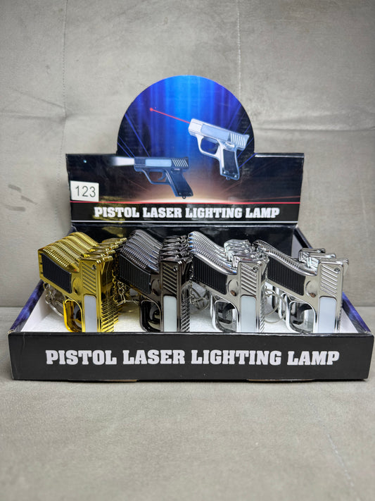 Toy laser, flashlight gun keychain