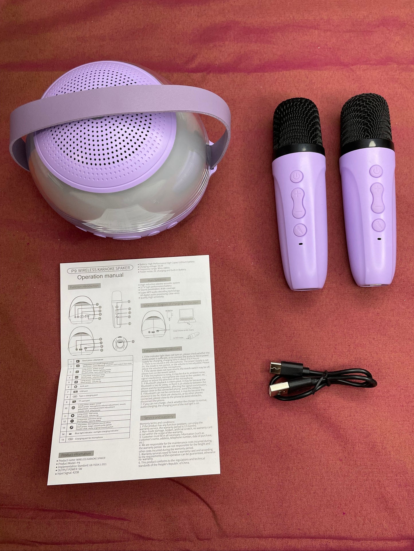 Wireless Karaoke Speaker with 2 Mics