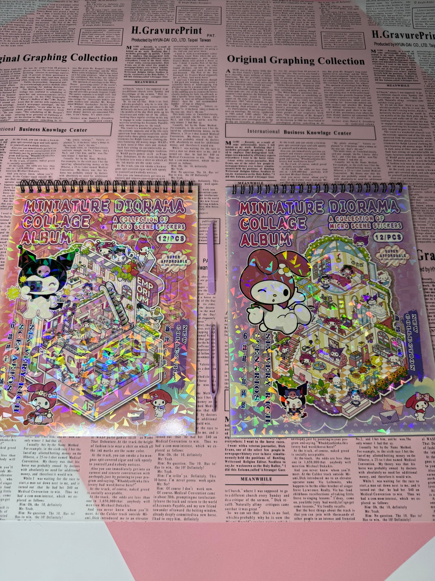 STITCH | KUROMI | MINIATURE DIORAMA | STICKER BOOK
