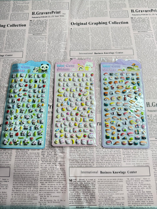 3D Mini Cute stickers Panda | Cats | Sushi