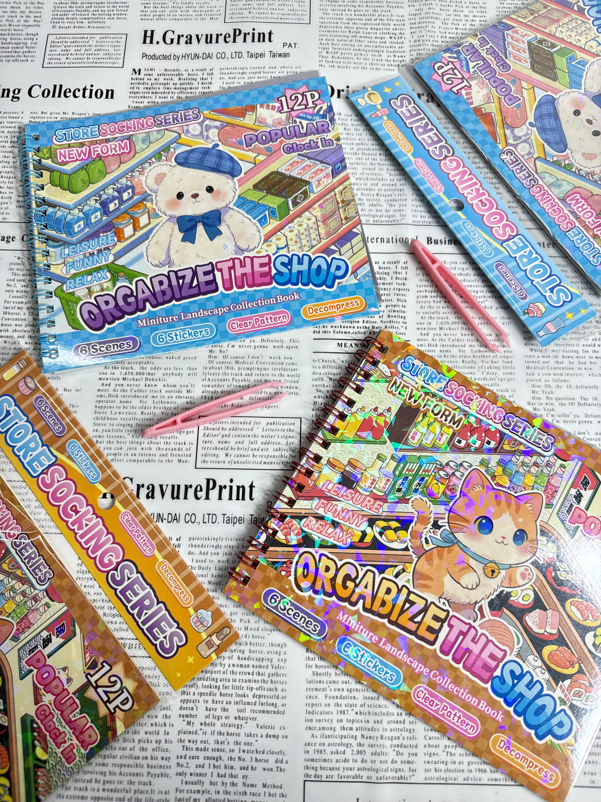 Organize The Shop Sticker Book 6 Scenes & 6 Stickers