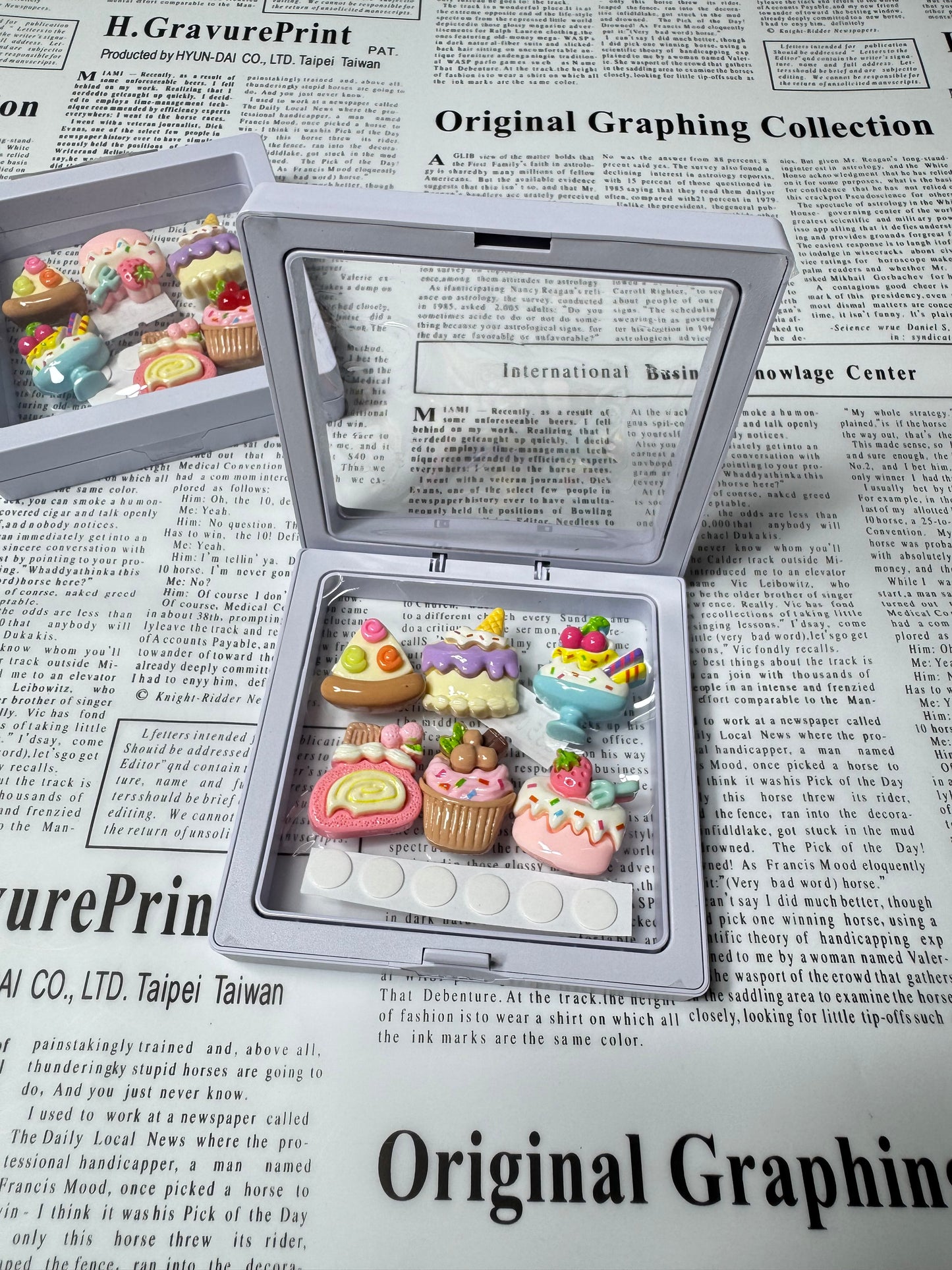 6 pcs Miniature Charms with double sided tape