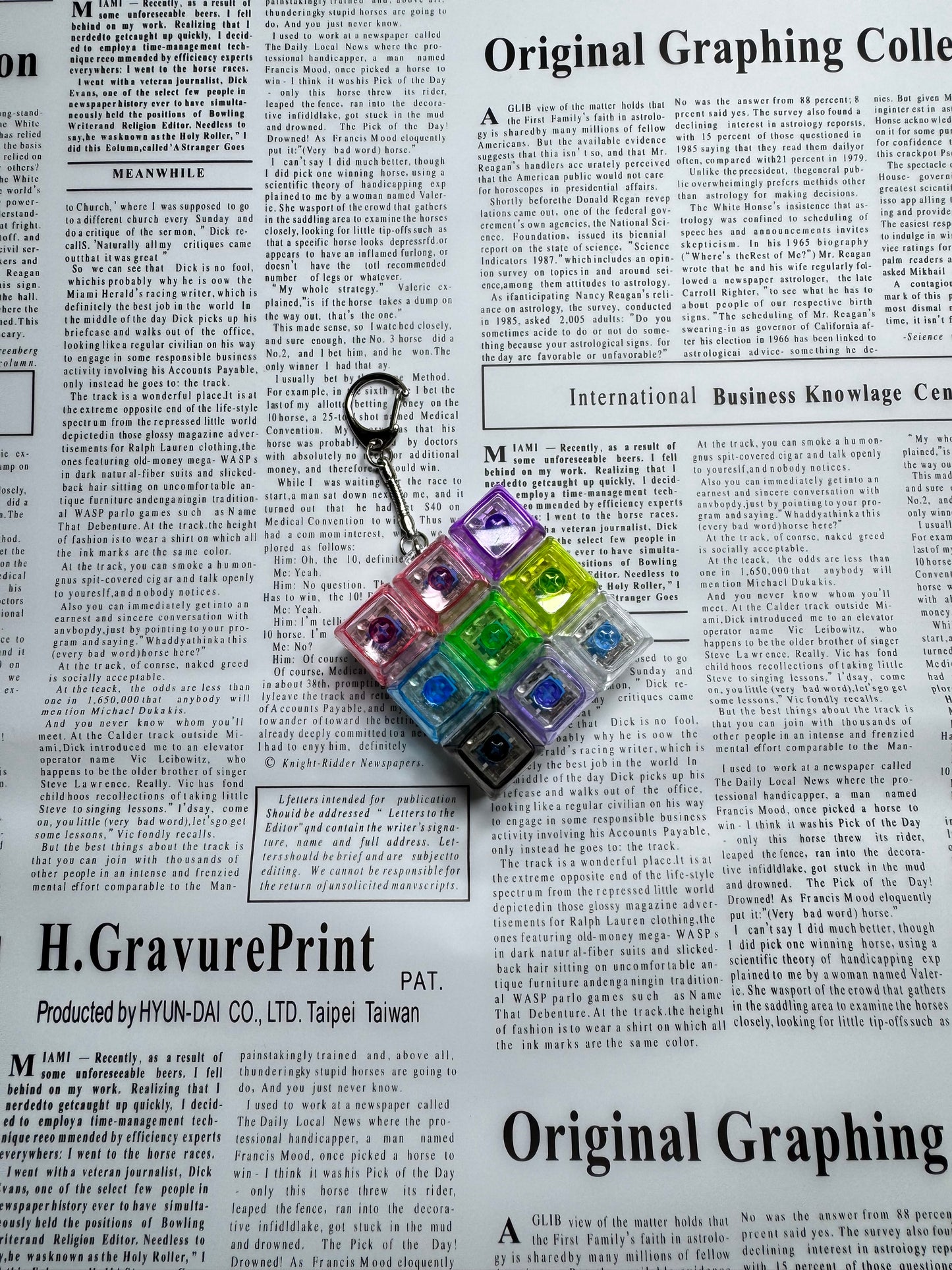 LED Light Keyboard Keychain Fidget Toy Clickable Button | Spinner