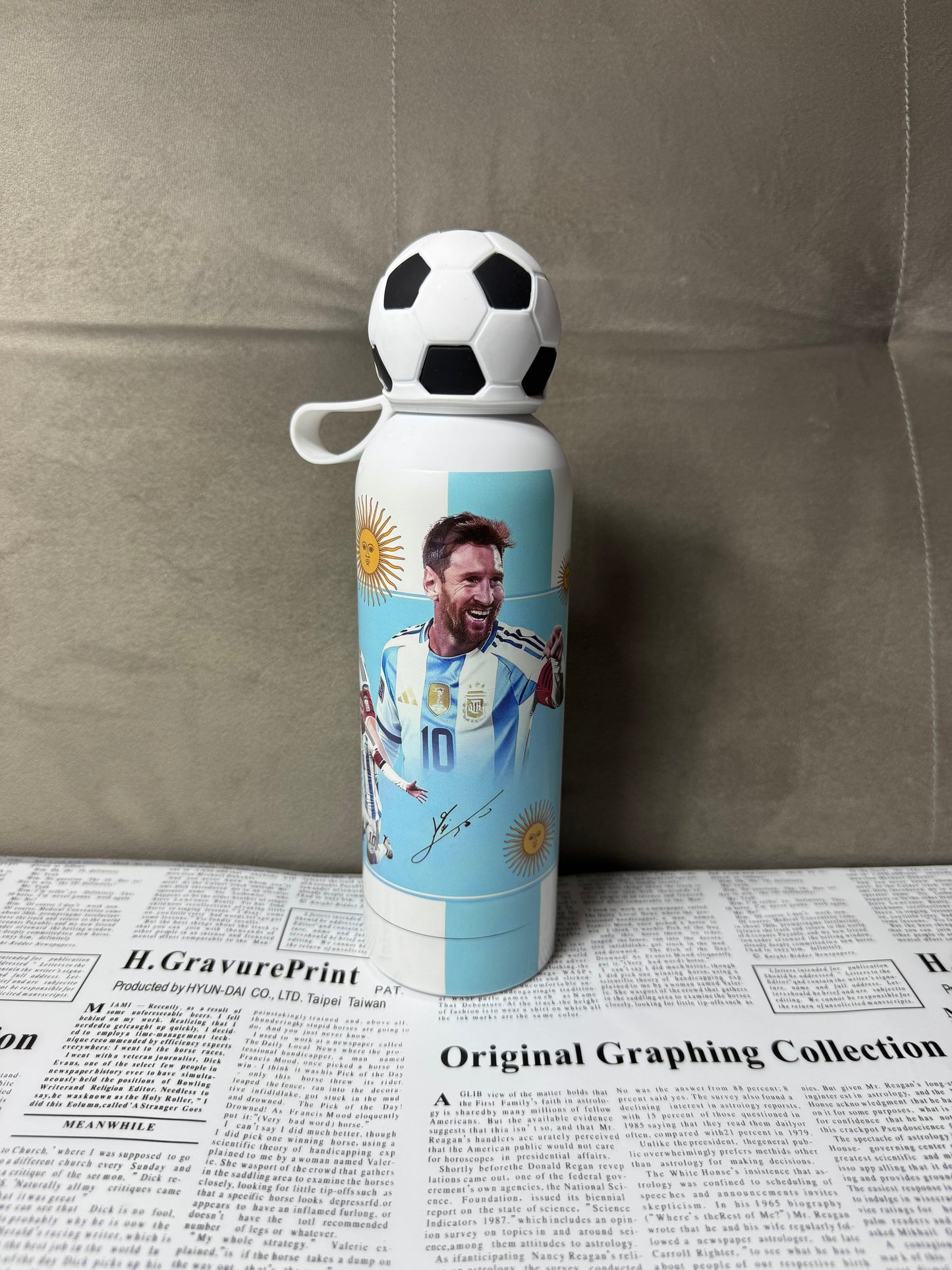 Football Characters Metal Water Bottle