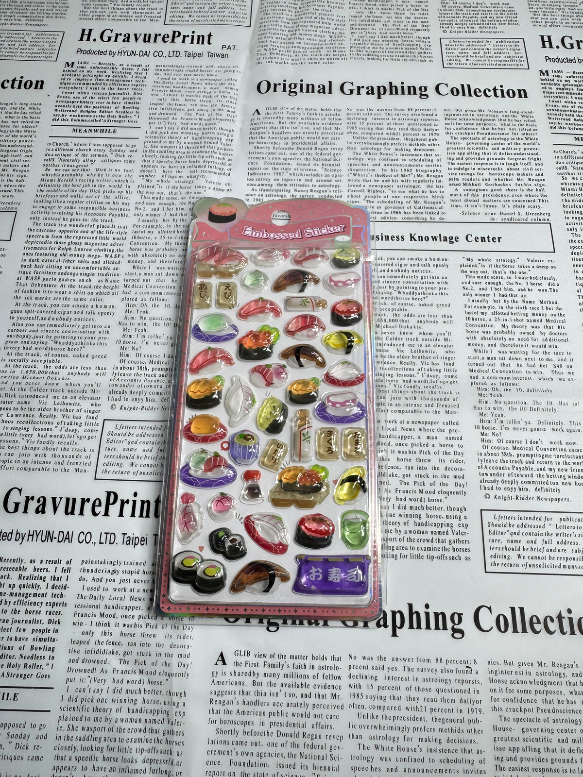 Sushi Embossed Sticker
