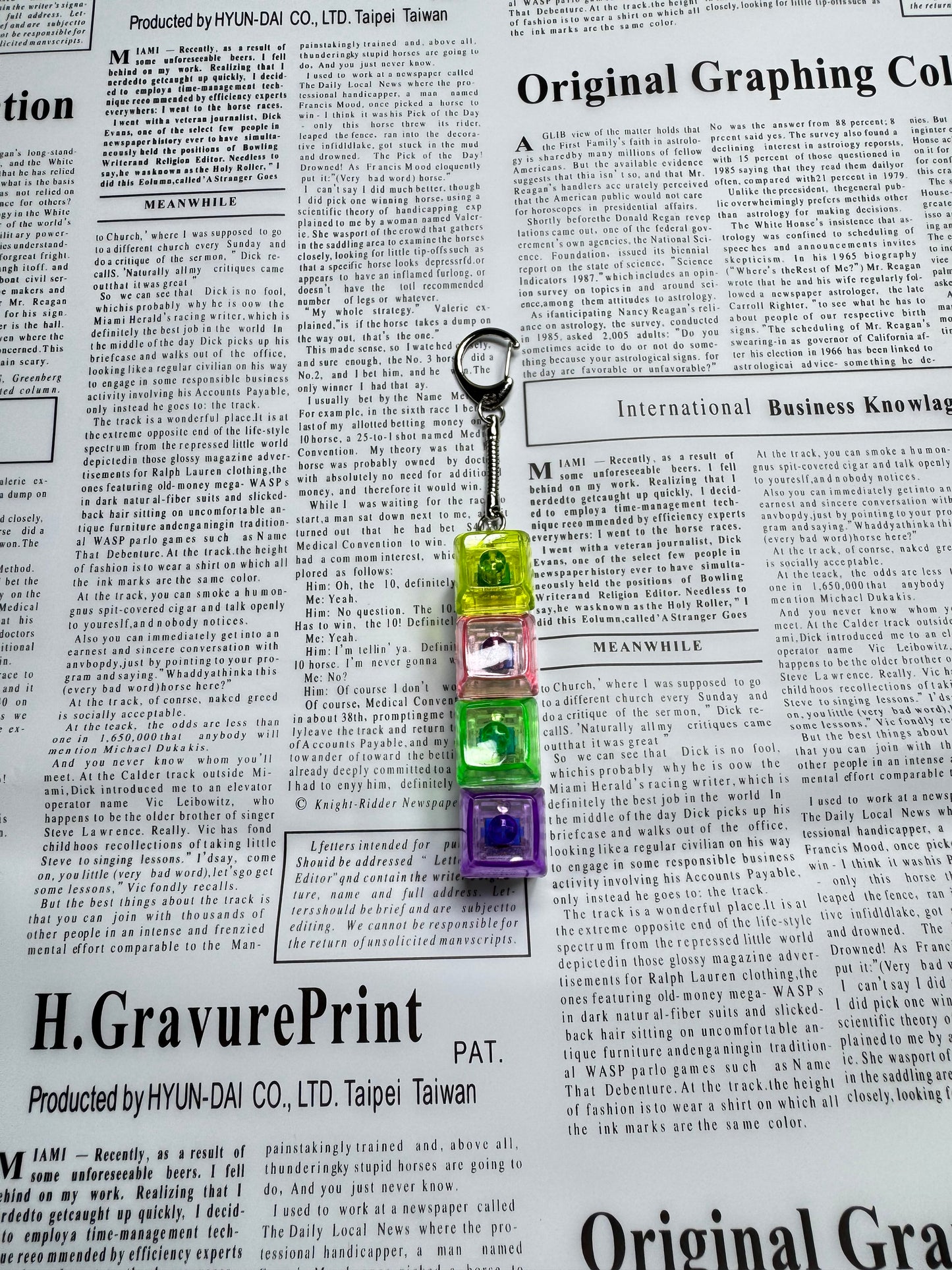 LED Light Keyboard Keychain Fidget Toy Clickable Button | Spinner